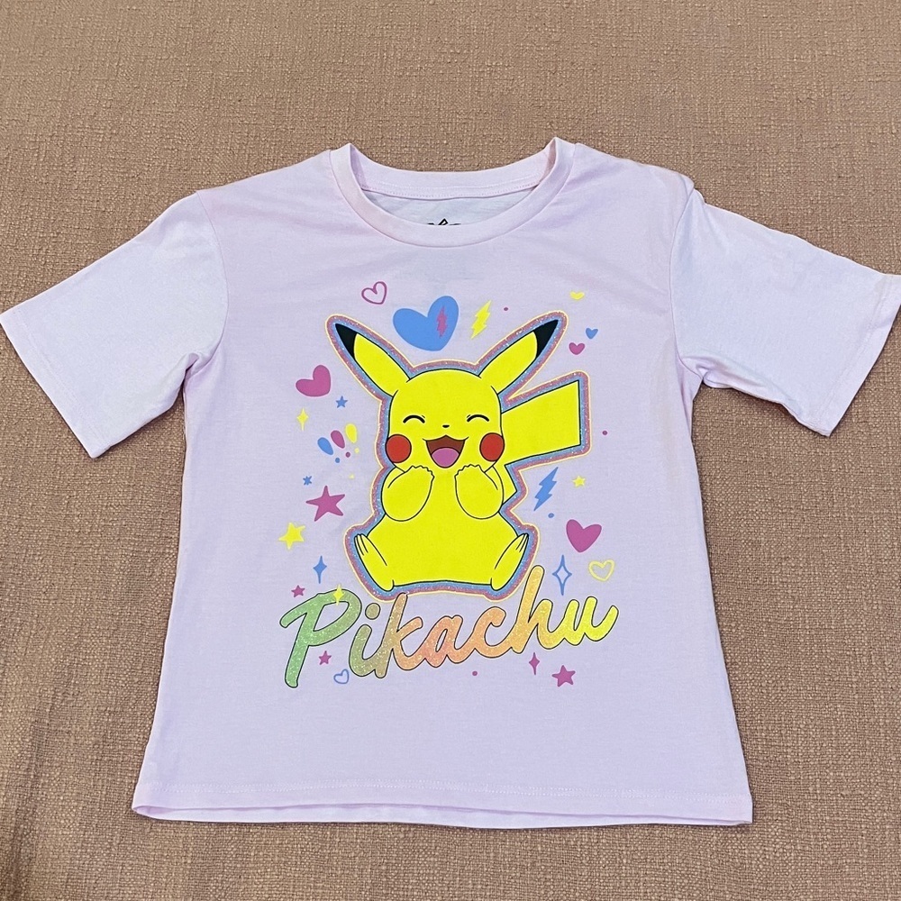 Pokemon Pikachu unisex 7 / 8 years pink t-shirt - Short Sleeve